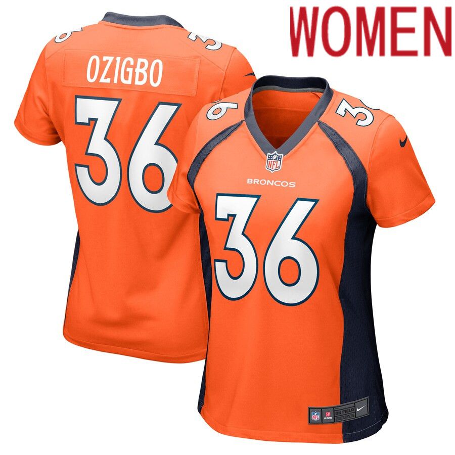Women Denver Broncos 36 Devine Ozigbo Nike Orange Game Player NFL Jersey